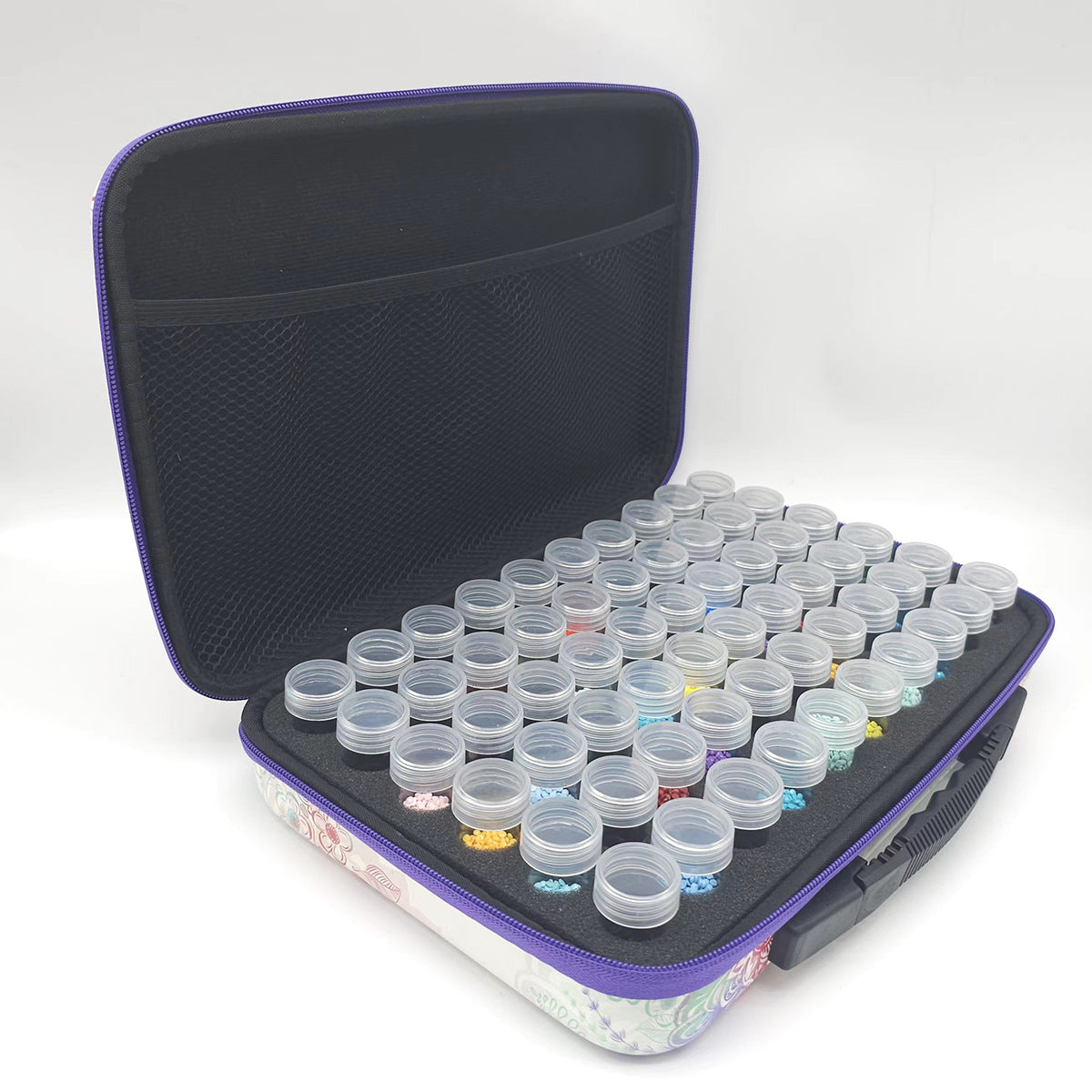 GöR-Det-SjäLv DiamantmåLningsverktyg BäRbar FöRvaringslåDa 60 FöRpackning Vit FjäRilstryckväSka