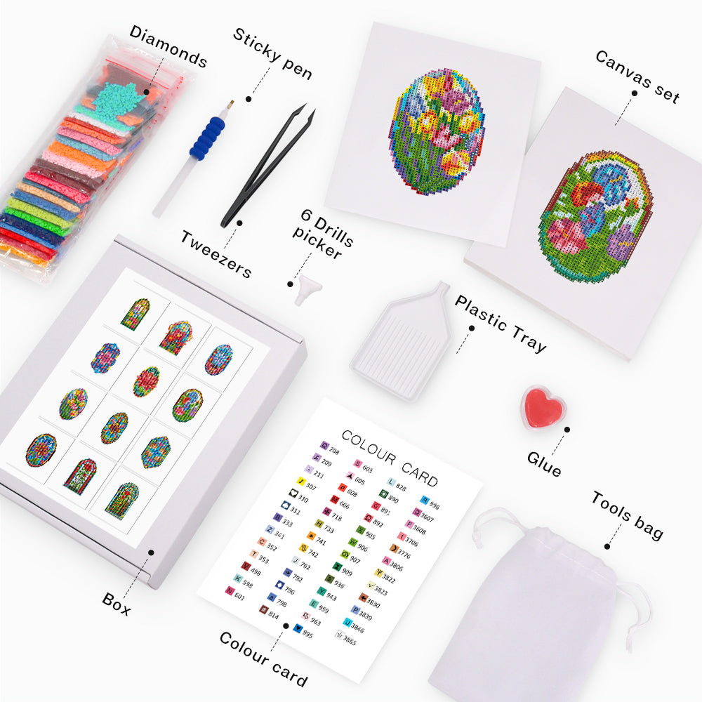 Mini-livfullt blommigt glasmålning