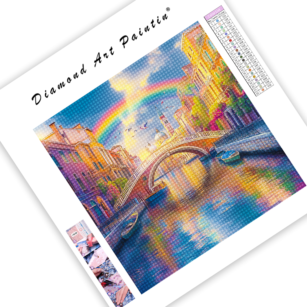 Vibrant City River - DiamantmåLning