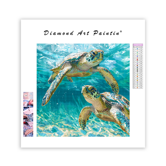 Blå HavssköLdpadda - DiamantmåLning