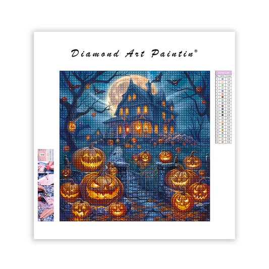 Halloween Pumpkin Castle - DiamantmåLning