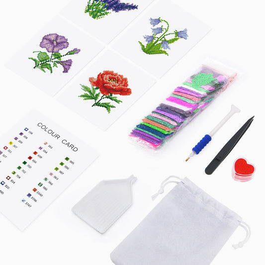 Mini–Färgstark lavendel och vallmo