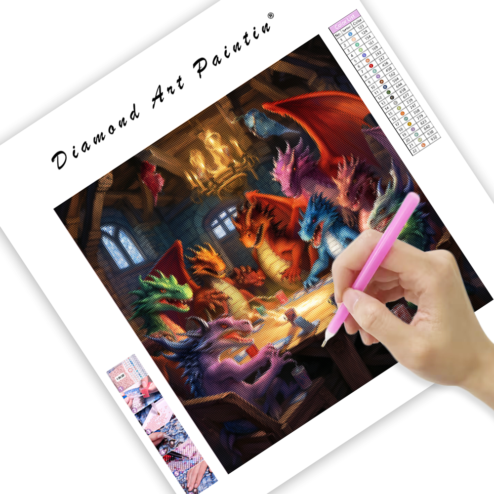 Drakens kortspel - Diamond Painting