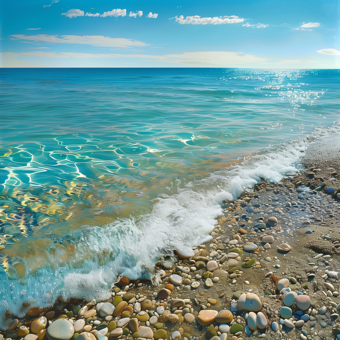 Strand Med Ljust Vatten - DiamantmåLning