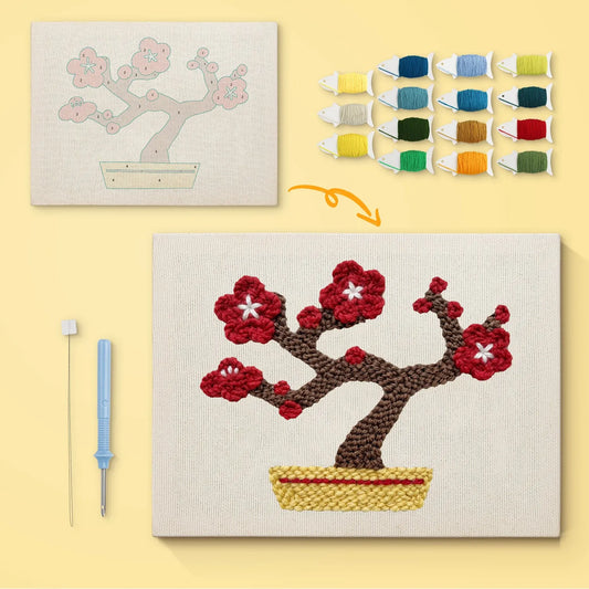 Bonsaiträd – Punch needle-broderi