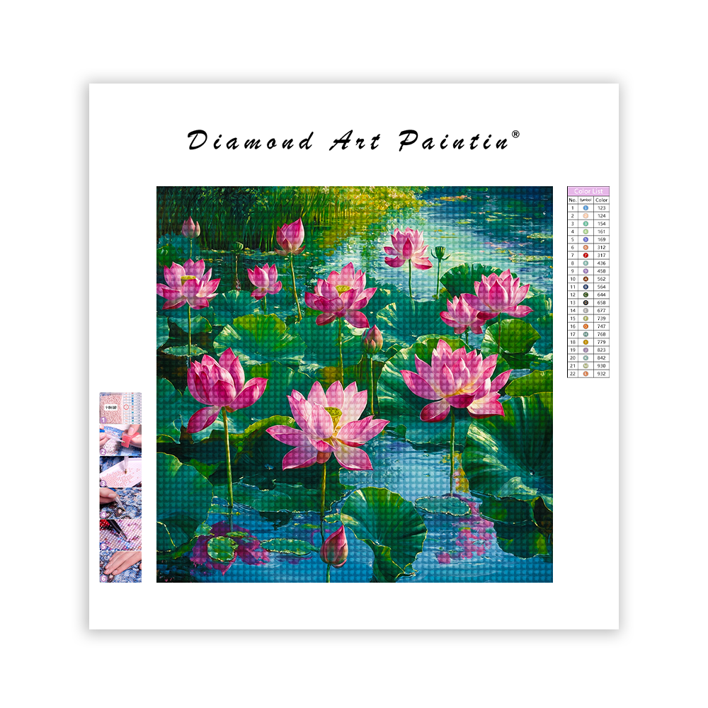 Sjö TäCkt I Blommande - DiamantmåLning
