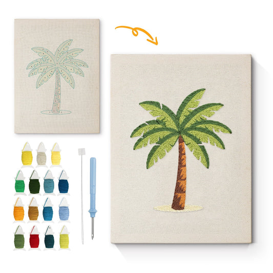 Tropisk palm – Punch needle-broderi