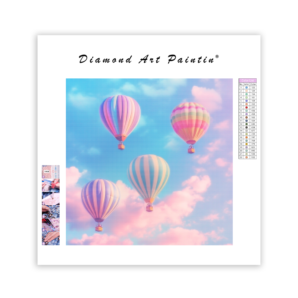 Pastell ballonghimmel - Diamantmålning