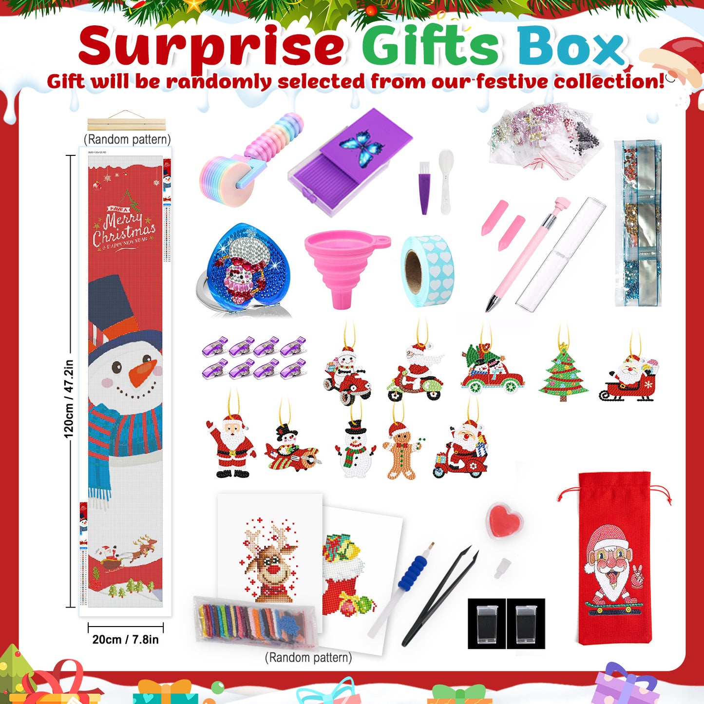 Diamantmålning Julmysterie Presentask-Röd-2