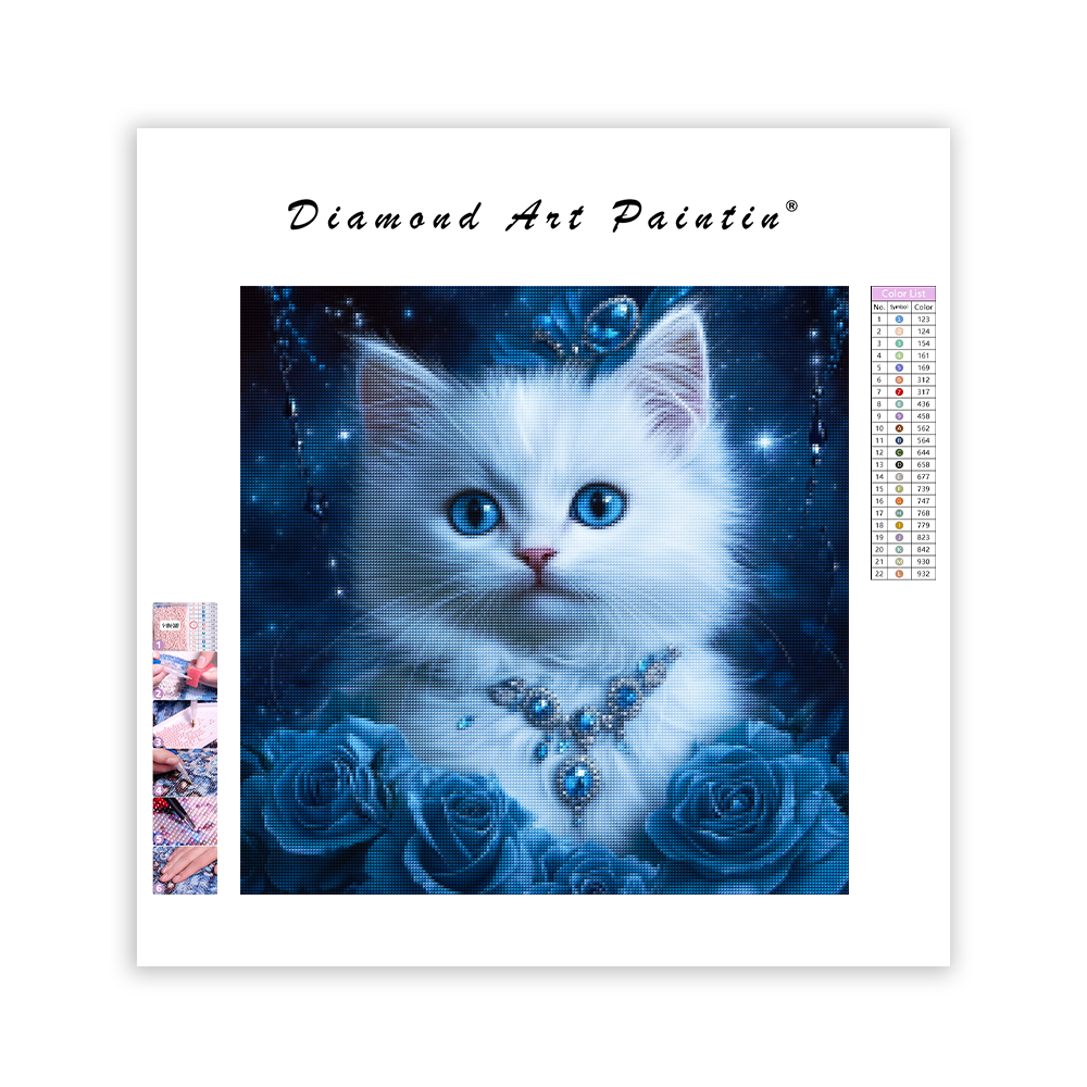 Kunglig blå kattunge - diamantmålning