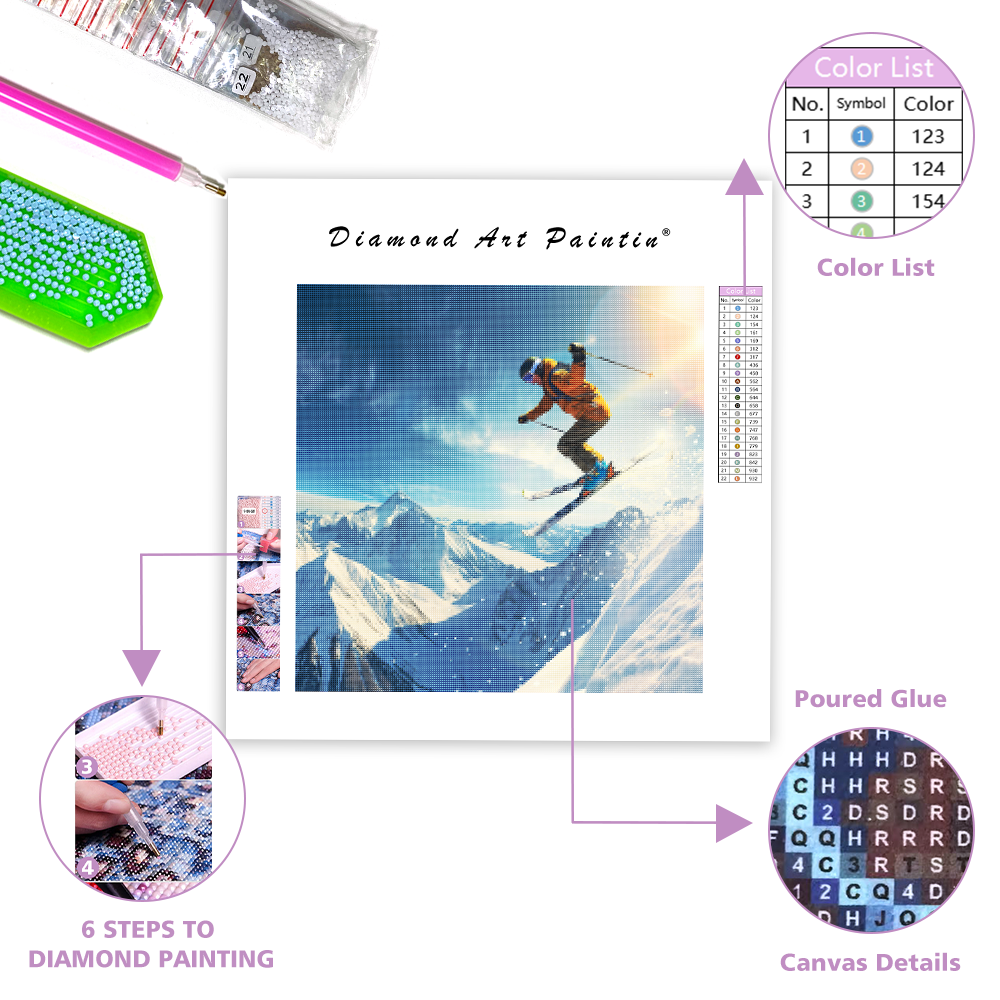 Vzrušenie z lyžovania vo vzduchu - Diamantmålning
