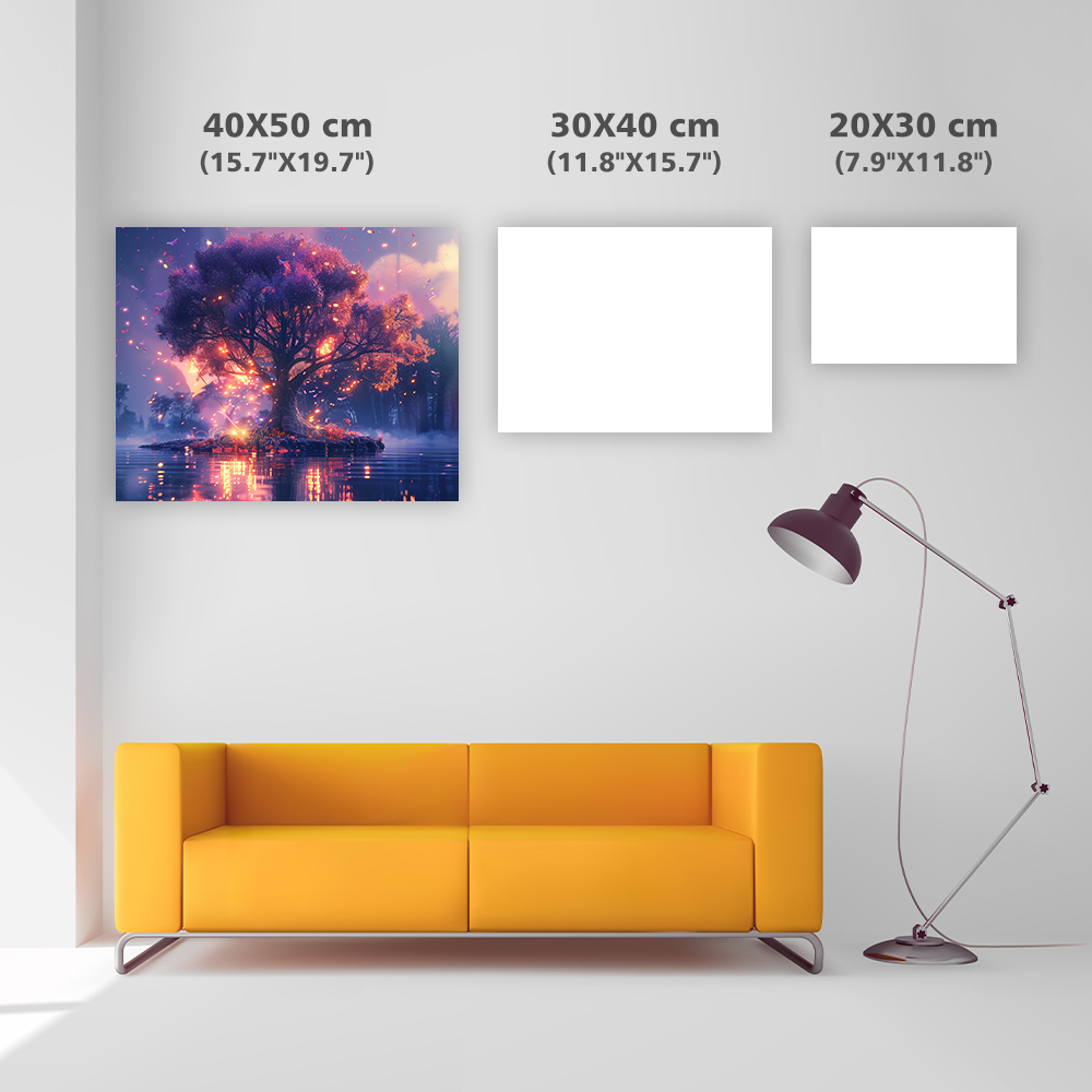 Očarovaný svetelný strom - Diamantmålning