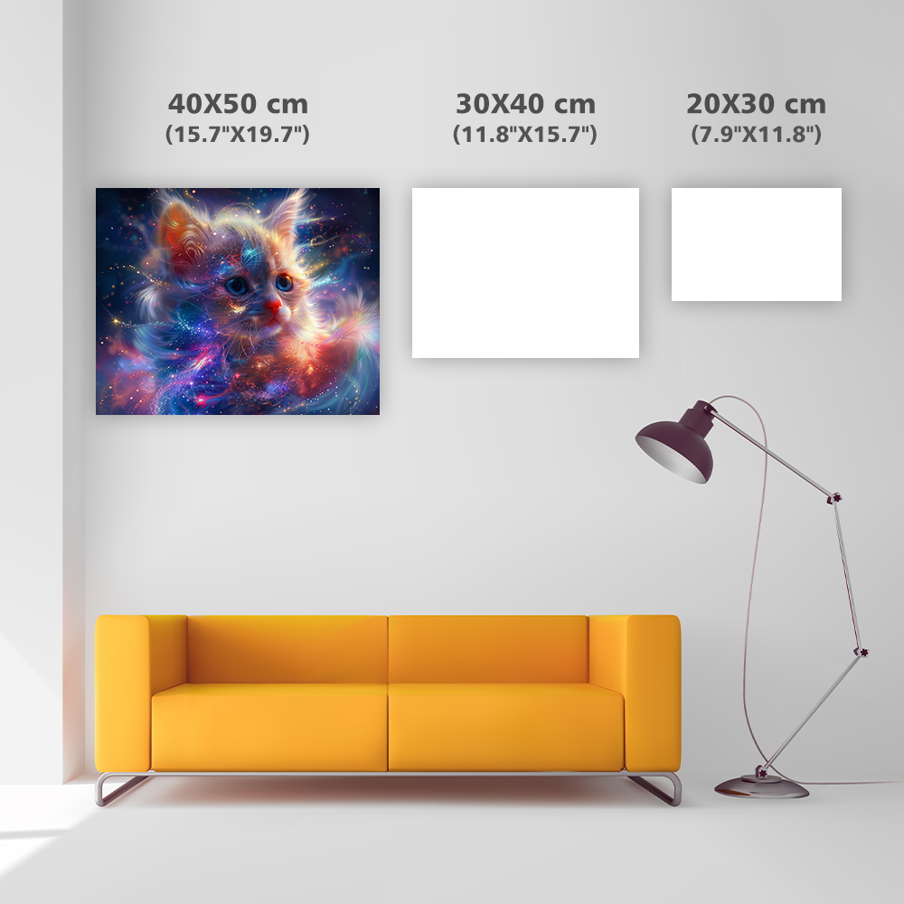 Galaxy Mačiatko s Iskrivými Očami - Diamantmålning