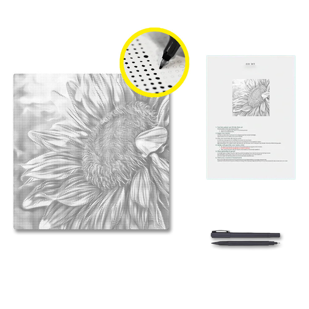 Öppen solros – Punktmålning