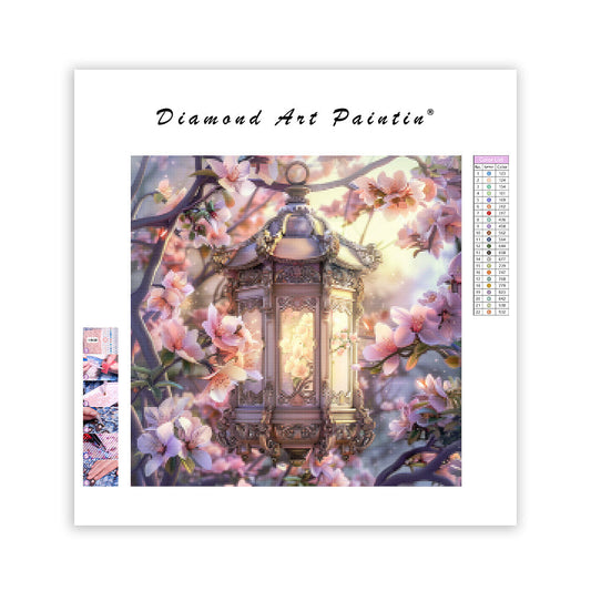 Blomsterlykta Glöd - Diamantmålning