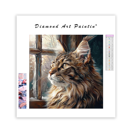 Katt I FöNstret-Diamant MåLning