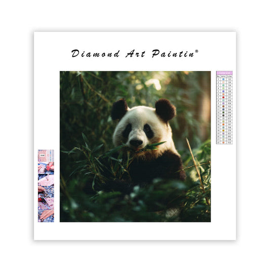 Panda som äter bambu – Diamantmålning