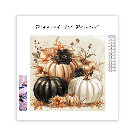 Pumpor och blommor - Diamantmålning