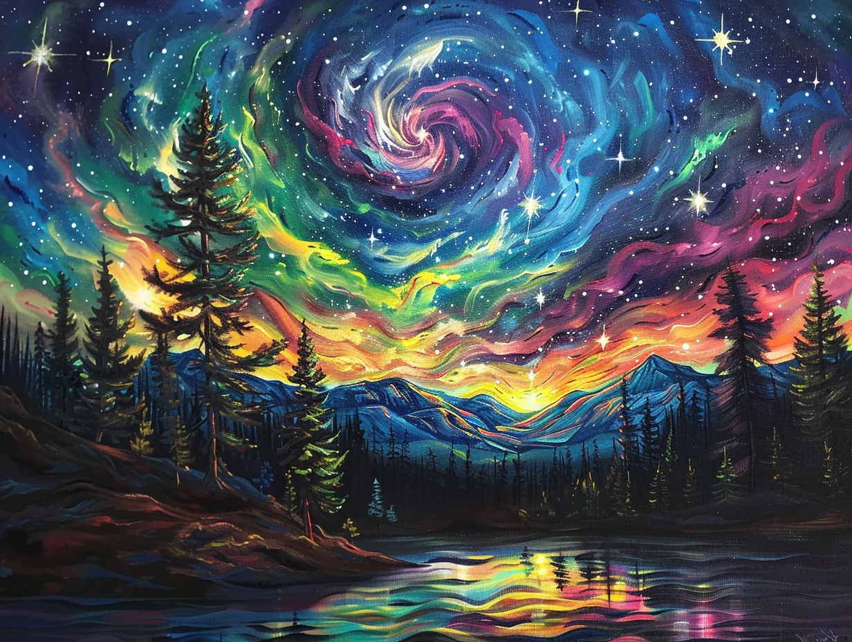 Abstrakt FäRgglad Himmel - DiamantmåLning