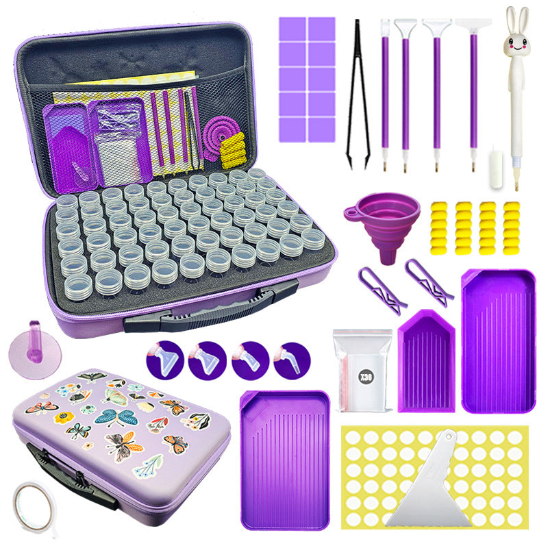 GöR-Det-SjäLv DiamantmåLningsverktyg 3D-Stereotryckning Butterfly Bag 60 Grids Flaska