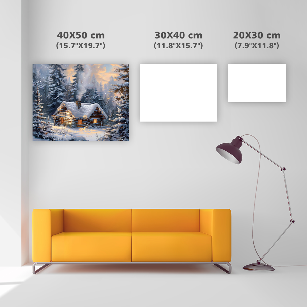 Snow Forest Cabin - DiamantmåLning