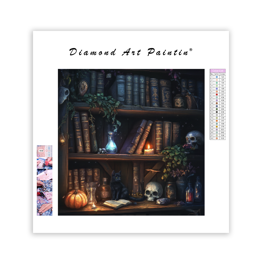 Mystiskt bibliotek - Diamantmålning