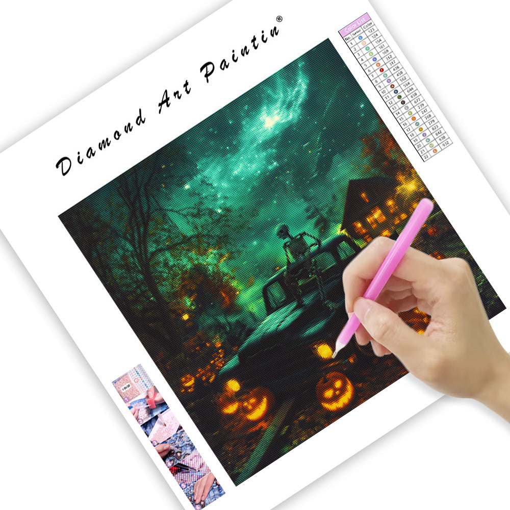 Surrealistisk Halloween Natt - Diamantmålning