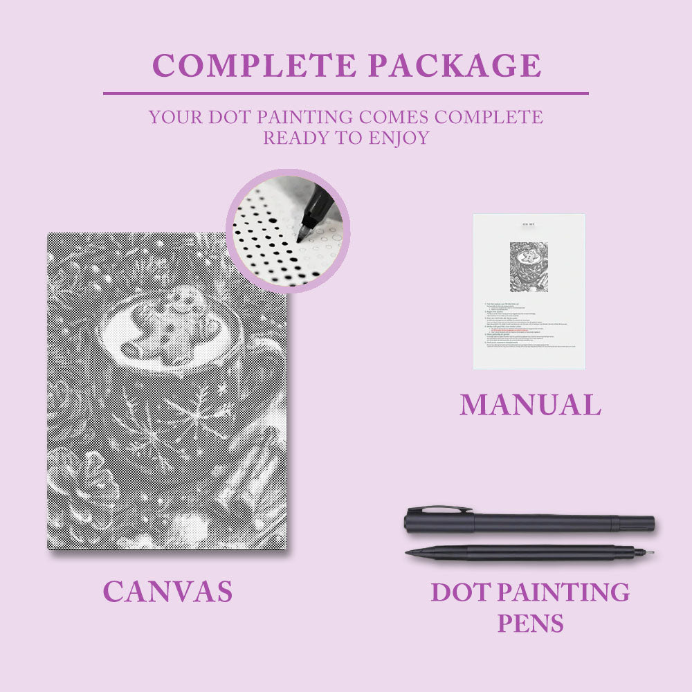 Pepparkaksgubbe och varmt te - Prickmålning