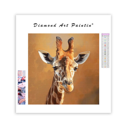 Snyggt giraffporträtt - Diamantmålning