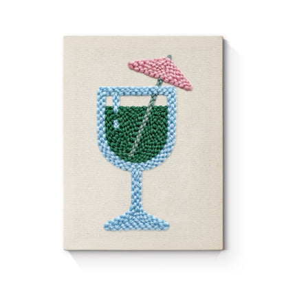 Tropisk grön drink – Punch needle-broderi