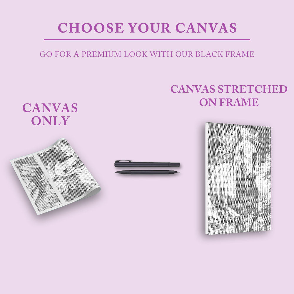 Majestätisk springande häst - prickmålning