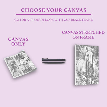 Majestätisk springande häst - prickmålning