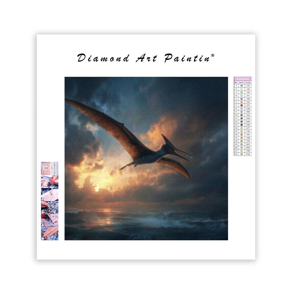 Pteranodon över havet – Diamantmålning