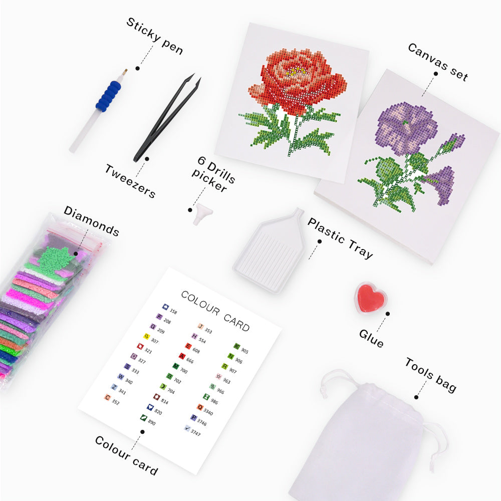 Mini-färgglad lavendel och vallmo