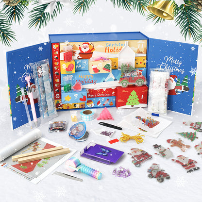 Diamantmålning Julmysterie Presentask-Blå-2