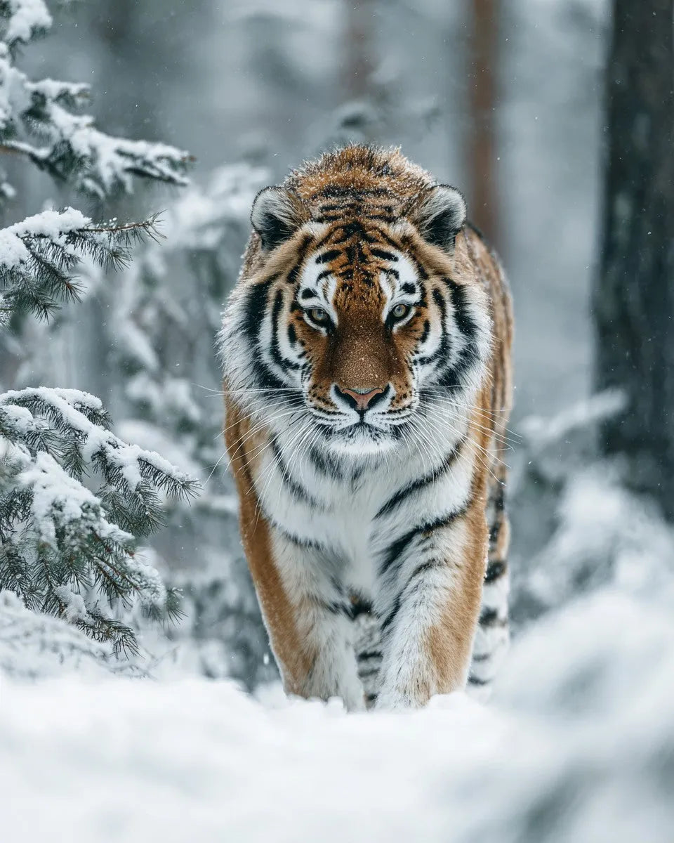 Sibirisk tiger i snö – Diamantmålning