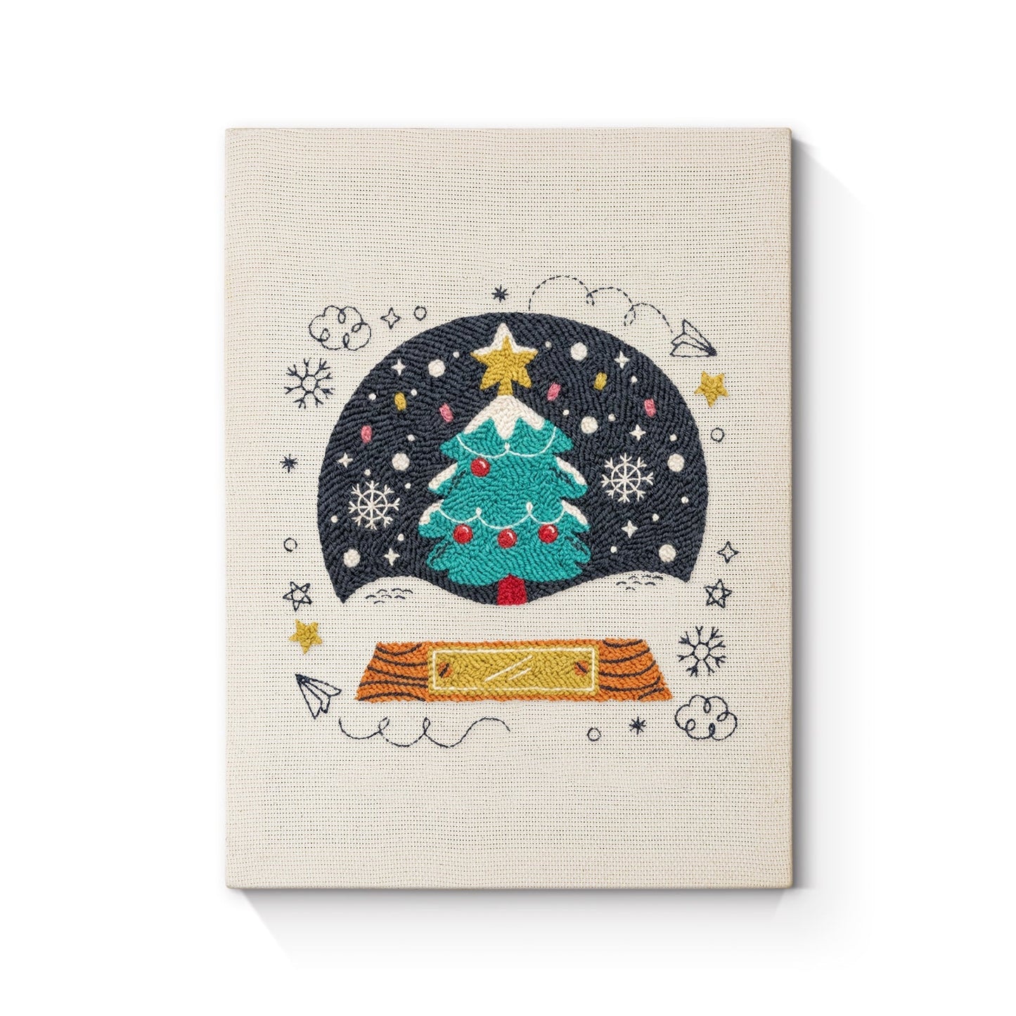Julgransscen – Punch needle-broderi