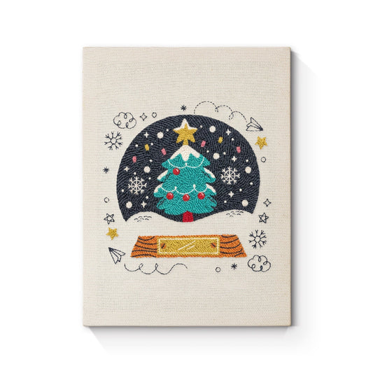 Julgransscen – Punch needle-broderi
