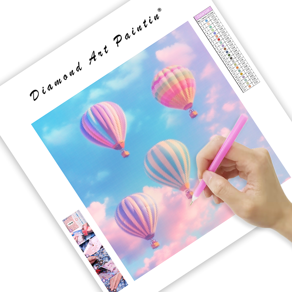 Pastell ballonghimmel - Diamantmålning