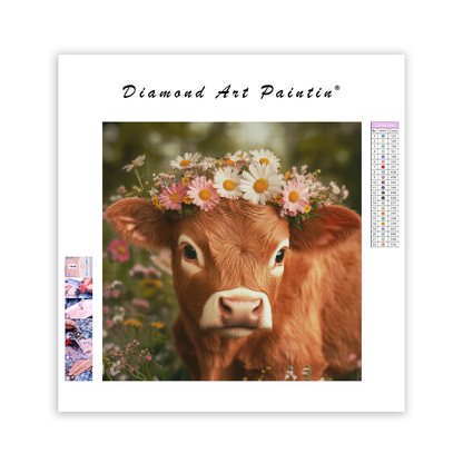 Blommig kalv - Diamantmålning