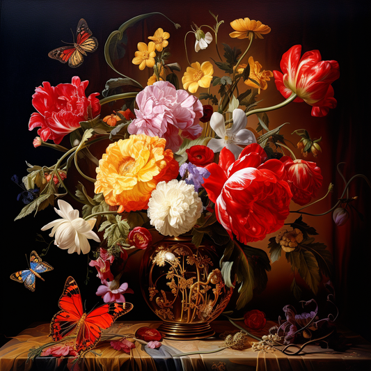 Barock blombukett - Diamantmålning