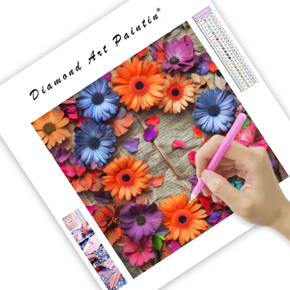 Blomsterarrangemang på papper - Diamond Painting