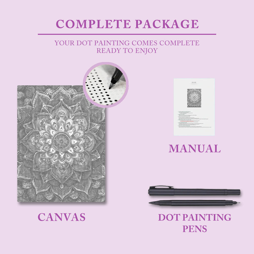 Regnbågsblommandala - Prickmålning