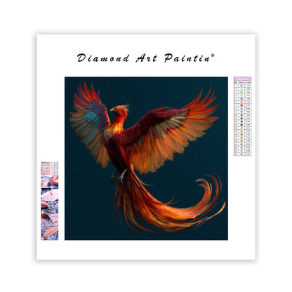 Karmosinröd fenix – Diamantmålning