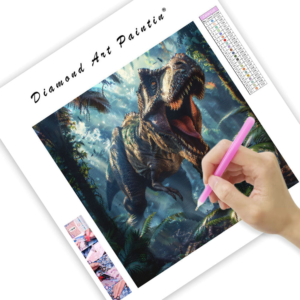 Rytande T-rex – Diamantmålning