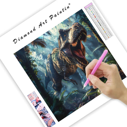 Rytande T-rex – Diamantmålning