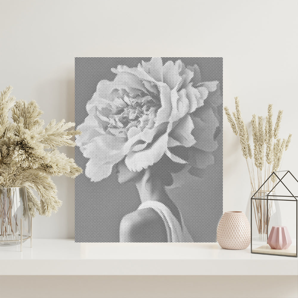 Kvinna med blommor – Punktmålning