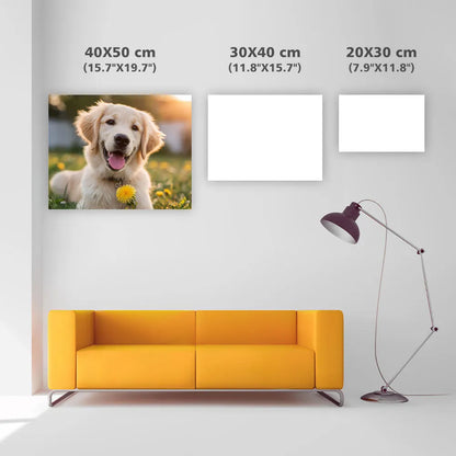 Golden retriever med maskros – Diamantmålning