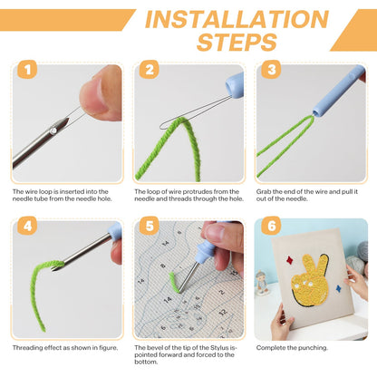 Fredstecken med handen – Punch needle-broderi
