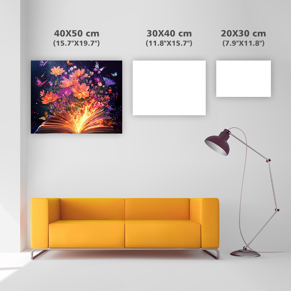 Blomstrande magisk bok - Diamond Painting